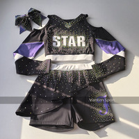 Costumes de Noël OEM/ODM, uniformes de cheerleading pour la scène, justaucorps de gymnastique en polyester et élasthanne légers, personnalisables