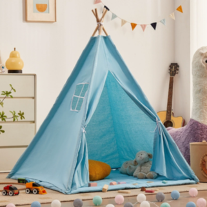 Vente en gros de <span class=keywords><strong>tipi</strong></span> d'intérieur en tissu jaune pour tout-petits enfants jouet blanc pour salle de jeux - Product Image 3