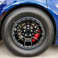 Jantes en alliage forgé tout-terrain, design beadlock simulé, pour pick-up, SUV, 17, 18, 19, 20 pouces, noir mat