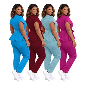 Nouvelle <span class=keywords><strong>Robe</strong></span> Médicale Élégante 2026 pour Infirmières, Bleu Ciel, Personnalisée, Jupe et Haut Ajustés, Tenue d'Hôpital pour Femmes - Product Image 3
