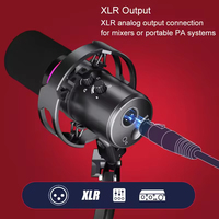 Micrófono de Condensador Cardioide Profesional con Cable, Soporte Antivibratorio, USB-A/XLR, Metálico, de Escritorio, para Grabación en Estudio y Podcasting, ONELEADER