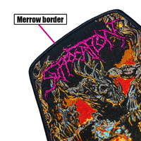 Badge de marque personnalisé, Patch tissé à la main, avec appliquer du fil métallique violet et des vestes