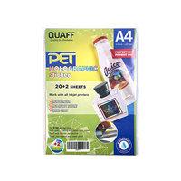 QUAFF 22 hojas de papel adhesivo transparente imprimible para impresora de inyección de tinta, papel adhesivo transparente de vinilo Premium impermeable