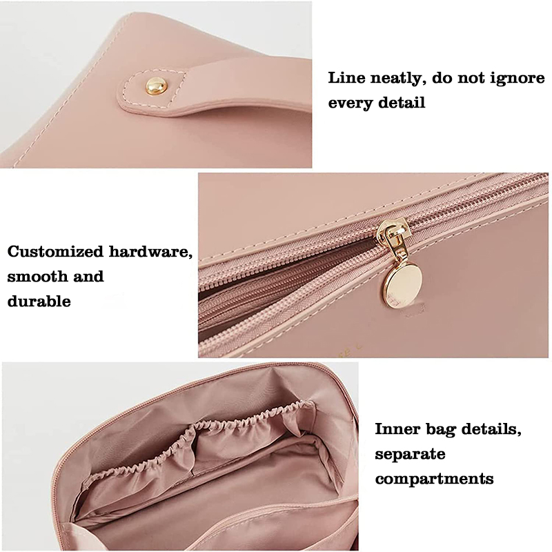 wholesale large-capacity portable pu luxury cosmetic makeup pouch bag organizer travel toiletry bag
