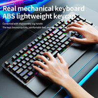 Clavier mécanique filaire personnalisé AK104 104 touches RGB Interface USB avec interrupteur rouge en plastique rétroéclairé pour les jeux sur PC