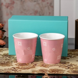 Multicolored Coffee Cup Macaron 5-Piece <b>Set</b> Christmas Gift Bone China Handmade <b>Microwave</b> Dishwasher Safe Gift Box Packaging - Product Image 3