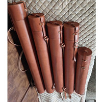 Tubes à parchemin en cuir authentiques, de tailles variées, adaptés pour organiser documents, tableaux et objets d'archives