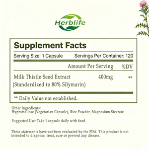 Capsules végétariennes d'extrait de graines de chardon-Marie OEM ODM, standardisées à 80 % de silimarine, complément alimentaire à base de plantes antioxydant - Product Image 2
