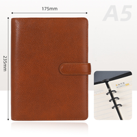 Carnet à feuilles mobiles en cuir PU avec logo personnalisé, A5 B5, rechargeable, pour affaires, bureau, réunions, journal, agenda, vente en gros