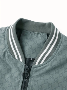 Dropshipping Chaqueta de bombardero con múltiples bolsillos de bloque de color para hombre, chaqueta informal con cremallera y cuello levantado para primavera y otoño - Product Image 5