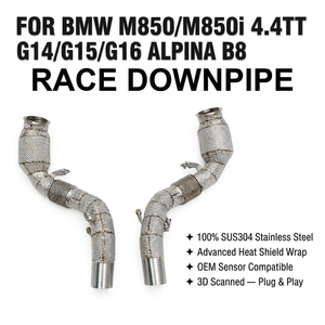 ท่อไอเสียดาวน์ไปป์ OEM Boska สำหรับ BMW M850/M850i 4.4TT G14/G15/G16 Alpina B8 ปี 2020-2023 ผลิตจาก SUS304 พร้อมเซลล์ 100/200/300/400 - Product Image 1