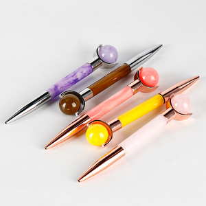 Wholesale Resin & <b>Jade</b> Metallic Retro Style Collection Gift ballpoint pen luxury Facial Massage Tool beauty Massage <b>roller</b> - Product Image 5