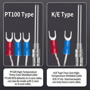 Sonde thermocouple de 50/100/150/200 mm de longueur personnalisable avec fil tressé anti-interférence <span class=keywords><strong>pour</strong></span> extrudeuse, four et machines à plastique - Product Image 3