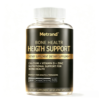 Capsules de soutien à la santé osseuse Metrand, calcium, vitamine D, zinc, complément nutritionnel pour les os, 60 capsules de gélatine pour adultes