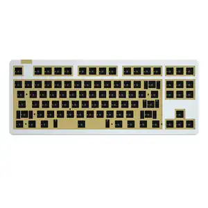 Idobao ชุดคีย์บอร์ดกลไกรุ่น ID87 Bestype TKL 87 Keys,ชุดแป้นพิมพ์แบบหันหน้าไปทางทิศใต้ทำจากอลูมิเนียม CNC มีน้ำหนักทองเหลือง