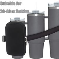 Pochette personnalisée en néoprène avec fermeture éclair pour mini-portefeuille, gobelet isotherme 30oz 40oz ou bouteille d'eau, idéale pour sacs isothermes