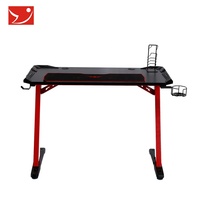 Bureau de jeu en métal en promotion avec porte-gobelet, design moderne et simple, 110x60x75cm