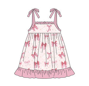 Vestito per Bambina con Stampa <span class=keywords><strong>Mamma</strong></span> e Figlia, Orlo Arricciato, Adorabile Abito <span class=keywords><strong>in</strong></span> Morbido Bambù per Feste - Product Image 2