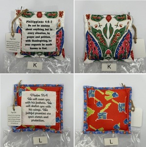 Petit sac moderne en tissu <span class=keywords><strong>avec</strong></span> croix <span class=keywords><strong>et</strong></span> <span class=keywords><strong>mots</strong></span> de bénédiction coutures colorées pour la prière d'anniversaire <span class=keywords><strong>et</strong></span> l'utilisation rituelle - Product Image 6