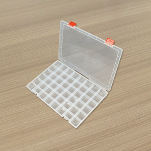 Transparent <b>Storage</b> <b>Box</b> 48 Grids PP Plastic Jewelry Organizer <b>Small</b> Items Desktop Container With Lid For Beaded Display - Product Image 1