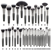 40 Pièces Pinceaux de Maquillage Professionnels avec Manche en Bois, Kit de Pinceaux pour Fond de Teint, Poudre et Fard à Paupières avec Bandeau Gratuit