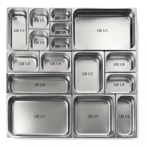 Nhà Máy Thực Phẩm Xe Tải Thực Phẩm Container Tất Cả Các Kích Thước <span class=keywords><strong>Gastronorm</strong></span> Chảo 0.7Mm/1.0Mm Thực Phẩm Chủ Container Với Nắp - Product Image 1