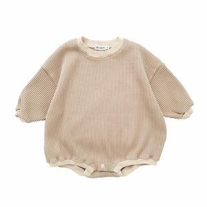 Nouvelle Combinaison Bébé Gaufre à Boutons Manches Longues Unie Décontractée Automne – Vente Flash - Product Image 3