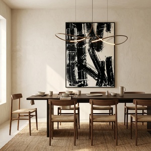 Peinture à l'huile abstraite noir et blanc peinte à la main sur toile texturée, œuvre d'art pour l'intérieur du salon, du hall ou de la décoration commerciale - Product Image 5