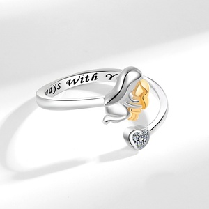 PK 2026 New Fashion Hot-selling Copper <strong>Mother</strong> <strong>and</strong> <strong>Daughter</strong> Hugging Warm <strong>Mother's</strong> Day Gift Love Jewelry Electroplated Open <strong>Ring</strong> - Product Image 2