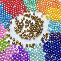 Perles d'eau douce naturelles rondes lisses sans trou, 16 couleurs, environ 3-4 mm, vente en gros Muses Jewels, pour la fabrication de bijoux
