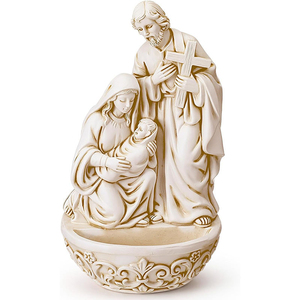 Statue <span class=keywords><strong>de</strong></span> <span class=keywords><strong>la</strong></span> <span class=keywords><strong>Sainte</strong></span> Famille en résine, Fontaine à eau bénite, Bassin d'eau <span class=keywords><strong>de</strong></span> bénédiction catholique, Figurine, Décoration religieuse <span class=keywords><strong>de</strong></span> bureau ou murale, Cadeau d'église - Product Image 1