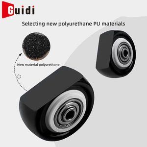 Roulettes silencieuses en polyuréthane PU à double roulement <span class=keywords><strong>pour</strong></span> meubles, 1,5 pouce, vis M12, avec freins - Product Image 2