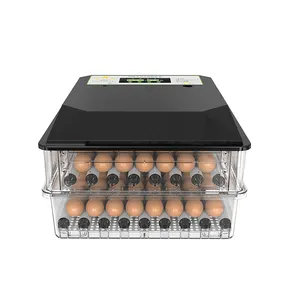Incubadora de huevos de 2 capas, 128 huevos, doble fuente de alimentación, completamente automática