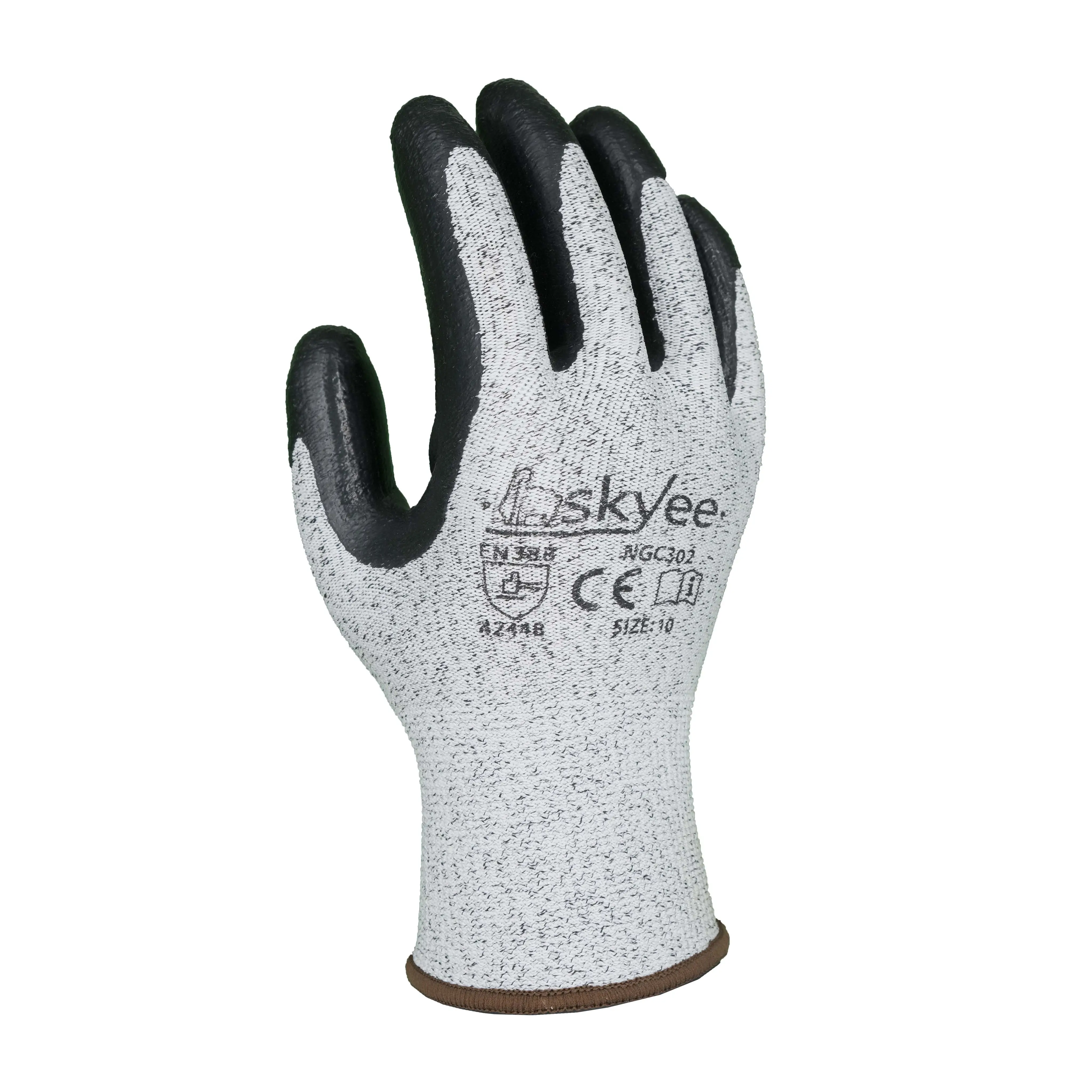 SKYEE nitrile gloves nylon anti cut gardening work gloves safety construction industrial gloves