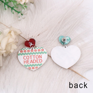 Boucles d'oreilles pendantes en acrylique en forme <span class=keywords><strong>de</strong></span> cœur, motif <span class=keywords><strong>pull</strong></span> <span class=keywords><strong>de</strong></span> Noël original - Bijoux festifs rouges tendance pour femmes et soirées - Product Image 4