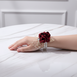 AM-WDA01 Ammy – Corsage <span class=keywords><strong>de</strong></span> poignet en roses avec strass et bracelet élastique pour mariage, bal <span class=keywords><strong>de</strong></span> promo et remise <span class=keywords><strong>de</strong></span> diplôme - Product Image 5