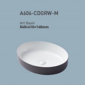 A593 CDGRW M Art Basin 515x395x120mm Lavabo de encimera de cerámica mate sin agujeros - Product Image 3