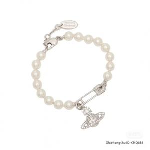 Pulsera de Alta Gama Vivienne Classic Planet con Dijes de Zirconia y Aleación Chapada en Oro para Mujer - Product Image 6