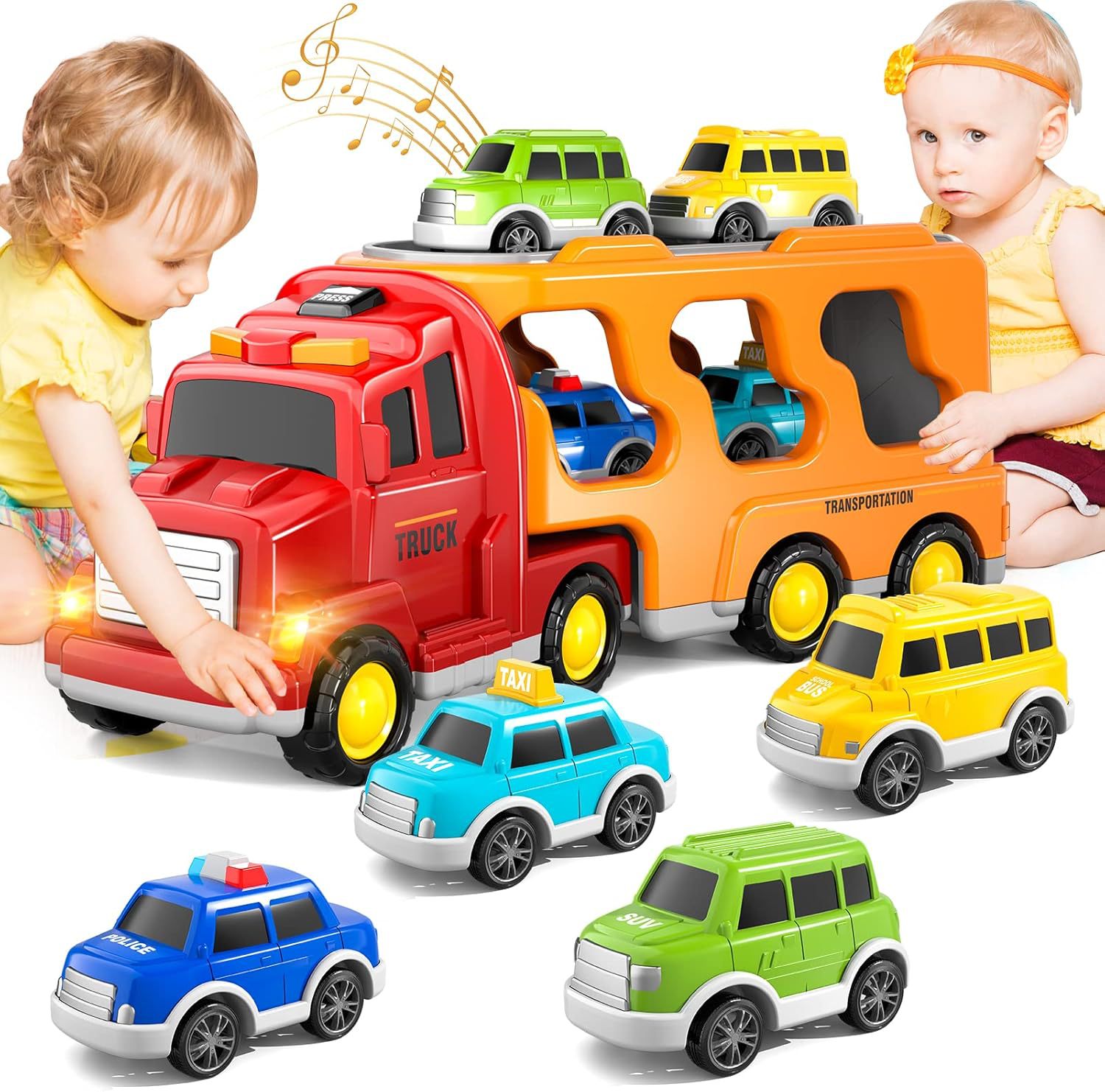 [Coche de almacenamiento naranja] 1 carro 6 coches-caja de color