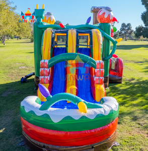 Circuito de Obstáculos Inflable con Temática Navideña y Tobogán Doble - Casa de Brinco de Grado Comercial para Alquiler en Fiestas Navideñas - Product Image 3