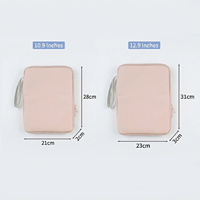 2026 Sarung Tablet Warna Solid 10.9-11 Inci, Tas Tablet Ramping dengan Resleting dan Tali Pergelangan Tangan, Kantong Ringan untuk Bekerja