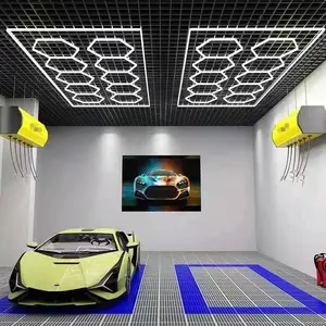 Светодиодный потолочный светильник для гаража E-top, шестигранная сотовая лампа, светодиодный светильник для автомобиля