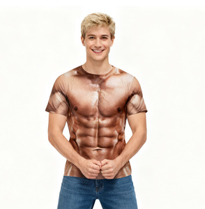 Người Đàn Ông Của Giản Dị 3D In Quá Khổ T-Shirt Vui Cơ Bắp In Nhanh Khô Thoáng Khí Jersey Ngắn Tay Áo Thiết Kế Kỹ Thuật Số - Product Image 1