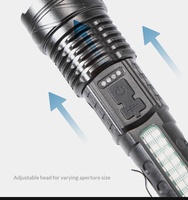 Lampe de travail LED COB, lampe torche à focalisation réglable, indice de protection IP44, portée du faisceau de 500 m+, rechargeable par USB-C, portable, lumière puissante pour l'extérieur
