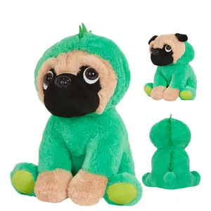 cruce de animales perro de juguete de felpa Suppliers-CozyWorld-peluche de Pug con diseño de Cruz Verde para perro, muñeco de peluche con estampado de animal de compañía, almohada para dormir