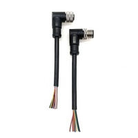 M12 Angle Droit 90 Degrés 2/4/6/8 Broches Rond Aviation Plug Connecteur Vidéo Mâle Femelle Étanche Assemblages de Câbles pour Lumière LED