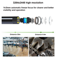 Endoscope à objectif unique de 14,5 mm, 1500 W, autofocus, caméra haute définition, éclairage LED IP67, angle de vision de 75 degrés, pipeline industriel