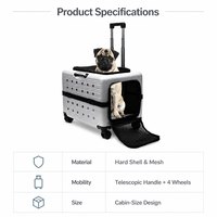 Valise de transport de luxe pour chats, en nylon avec fermeture éclair, roues universelles à 360°, boîte de transport pour animaux de compagnie pour voyages en extérieur, forme de nid d'arbre