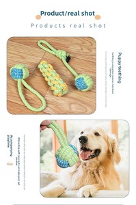 Köpek Oyuncağı Isırmaya Dayanıklı Örgülü Pamuk Halat Düğümlü Çiğneme Oyuncağı Küçük ve Büyük Irklar İçin Dayanıklı Evcil Hayvan Can Sıkıntısını Giderici - Product Image 3