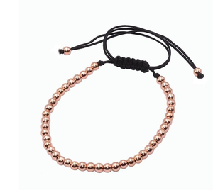 Adjustable 4mm Stainless Steel <strong>Bead</strong> <strong>Bracelet</strong> 46pcs Ball Beaded Handmade Silver Gold Black Rose Plating Jewelry Gift - Product Image 6